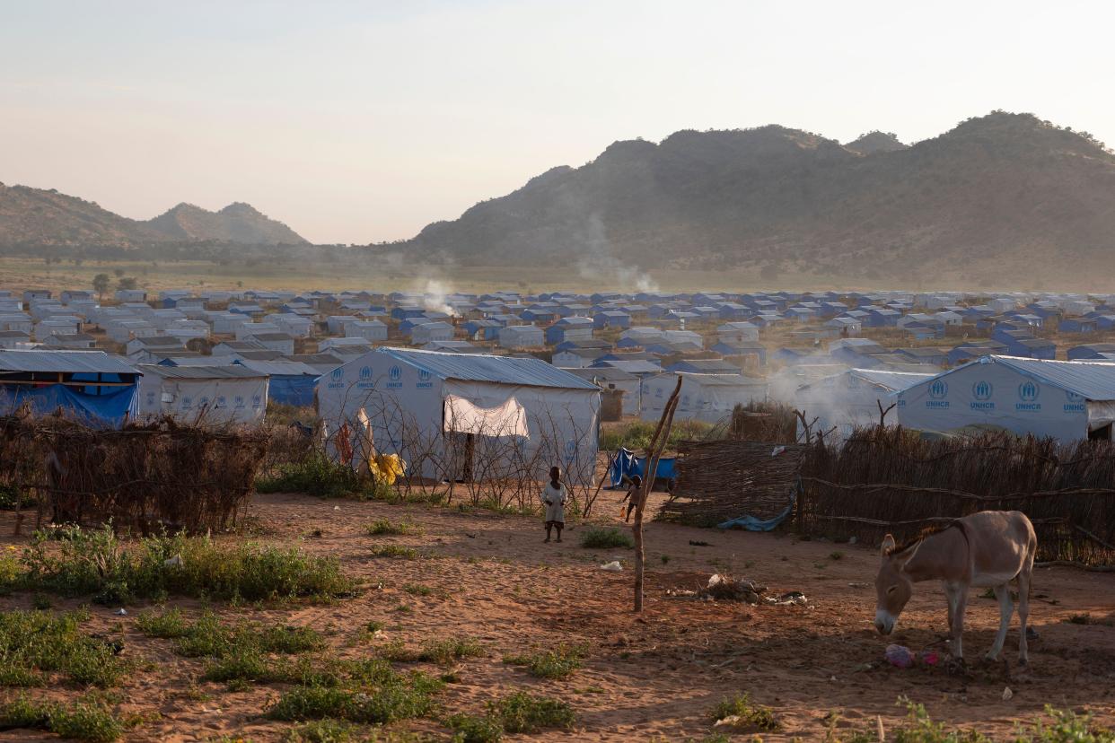 IMAGE DISTRIBUTED FOR GPE - In this image released on Wednesday, Dec. 13, 2023, the new Djabel Refugee Camp in Eastern Chad. Sudanese refugees have fled to Djabel since the start of the War in Darfur in 2003 and the UN predicts that due to the current surge in conflict there will be an influx of 600,000 new refugees in Chad by the end of the year. GPE funded research in Chad has been looking towards expanding existing EdTech programs in the region and one study took place in Djabel camp itself. One of the highlights from the research was the discovery that for students taking part in one progr