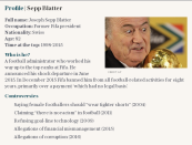 Sepp Blatter claims centre stage in theatre of the absurd as he makes appearance in Russia