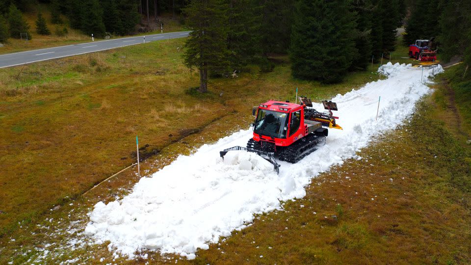 In Davos, snow farming is used to create a four-kilometer cross-country ski trail that is open by the end of October. - Marcel Giger/Destination Davos Klosters
