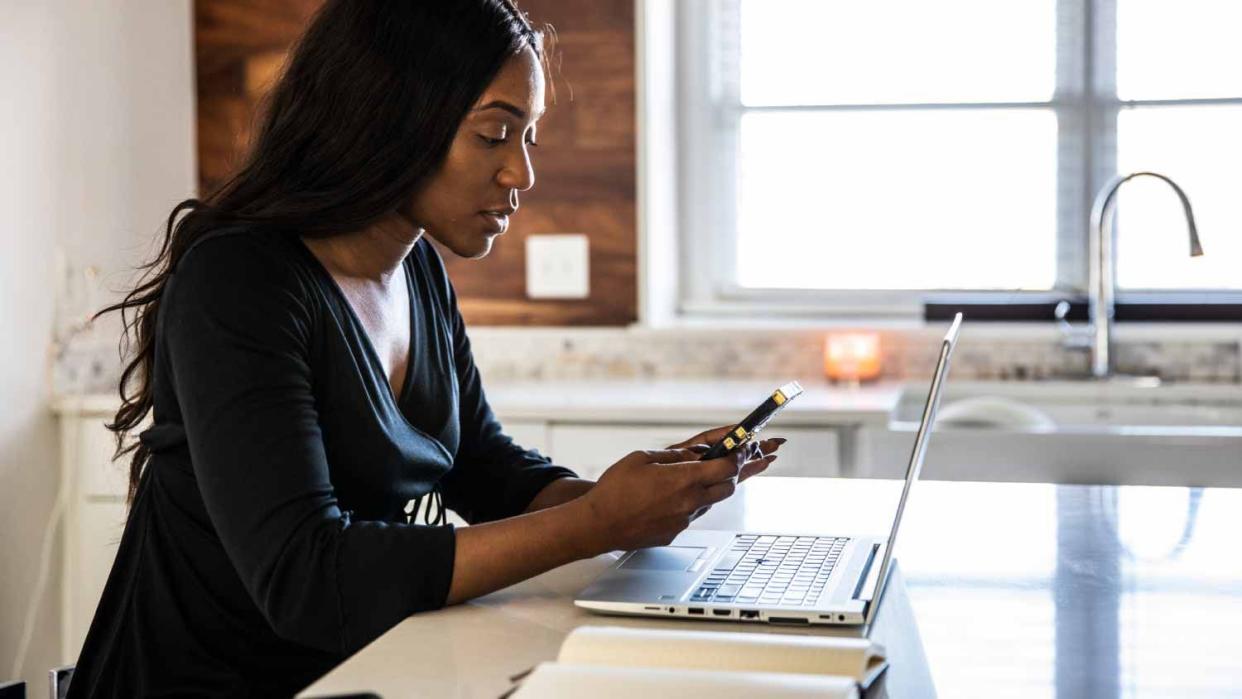 Woman working from home