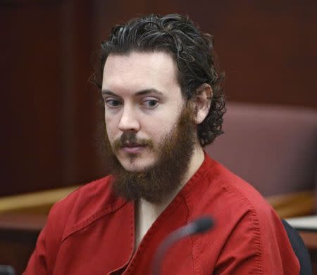 James Holmes sits in court for an advisement hearing at the Arapahoe County Justice Center in Centennial, Colorado in this June 4, 2013 file photo. REUTERS/Andy Cross/Pool/Files