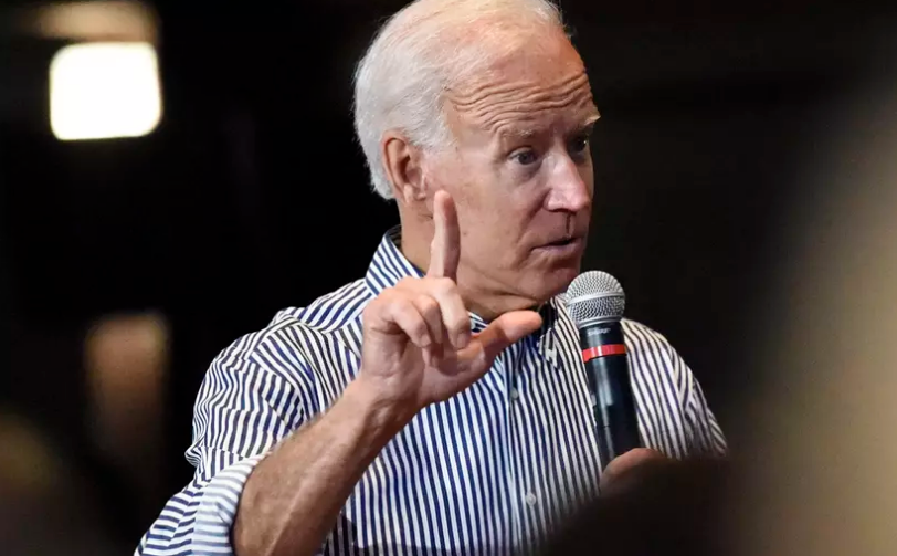 Then-Democratic presidential candidate Joe Biden addresses a crowd at a Spartanburg rally in 2019.