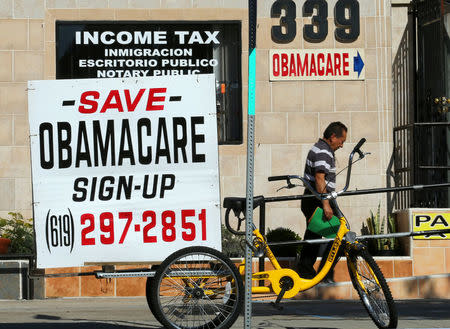 An insurance store advertises Obamacare in San Ysidro, California, U.S., January 25, 2017. REUTERS/Mike Blake