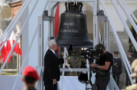 U.S. Vice President Mike Pence takes part in a ceremony to mark the anniversary of the outbreak of World War Two in Warsaw