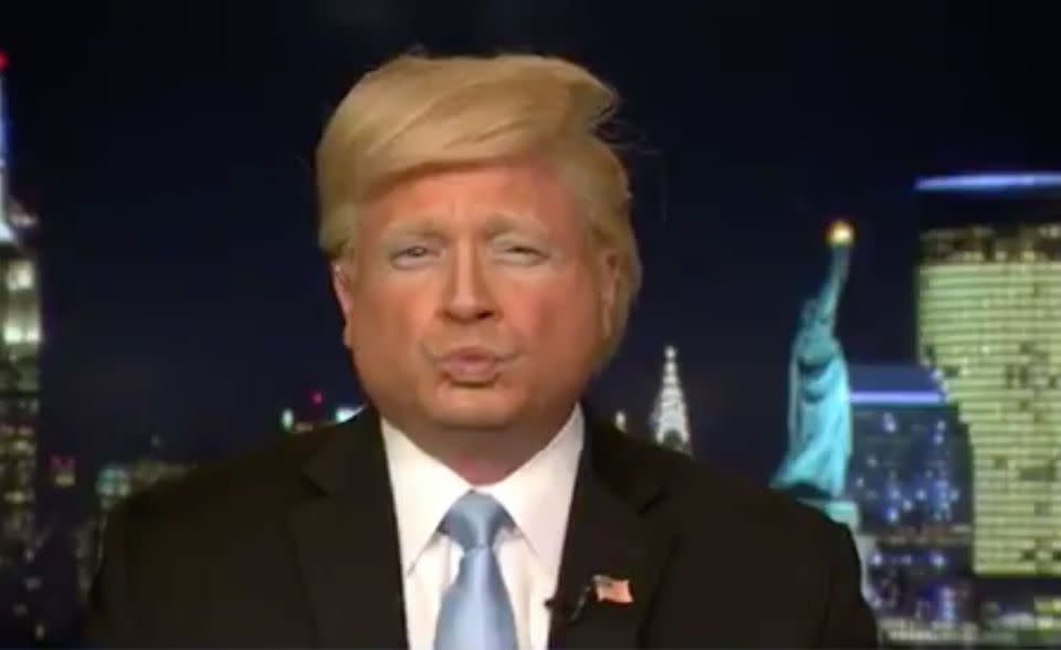 John Di Domenico has been impersonating Donald Trump for 12 years. Photo: Sunrise