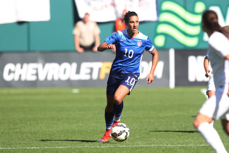 Carli Lloyd won two World Cup titles with the United States Women's National Team. File Photo by Bill Greenblatt/UPI