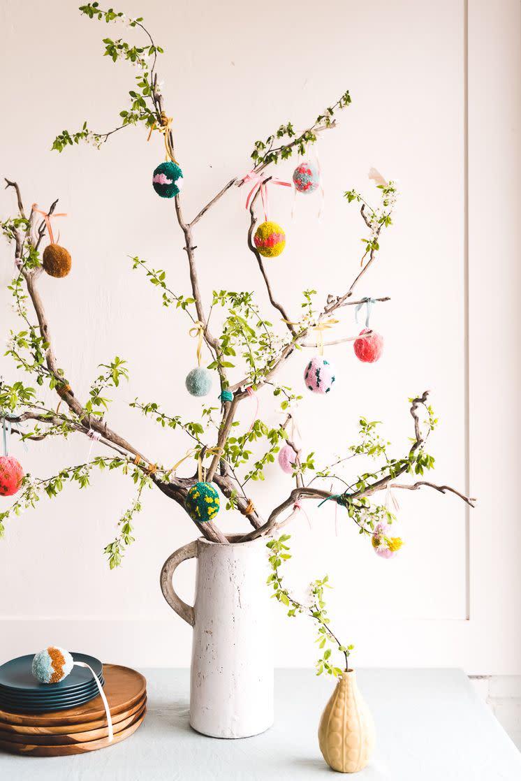 <p>Grab your favorite yarn and hit up the following tutorial for directions on how to make solid-color, striped and even polka dot eggs perfect for transforming a few spring sprigs into a fun Easter tree!</p><p><strong>Get the tutorial at <a href="https://thehousethatlarsbuilt.com/2019/04/diy-pom-pom-easter-egg-tree.html/" rel="nofollow noopener" target="_blank" data-ylk="slk:The House that Lars Built;elm:context_link;itc:0" class="link ">The House that Lars Built</a>. </strong></p><p><a class="link " href="https://www.amazon.com/TYH-Supplies-Acrylic-Assorted-Colors/dp/B00XLP2UGI/ref=asc_df_B00XLP2UGI/?tag=syn-yahoo-20&ascsubtag=%5Bartid%7C10050.g.26498744%5Bsrc%7Cyahoo-us" rel="nofollow noopener" target="_blank" data-ylk="slk:Shop Now;elm:context_link;itc:0">Shop Now</a></p>