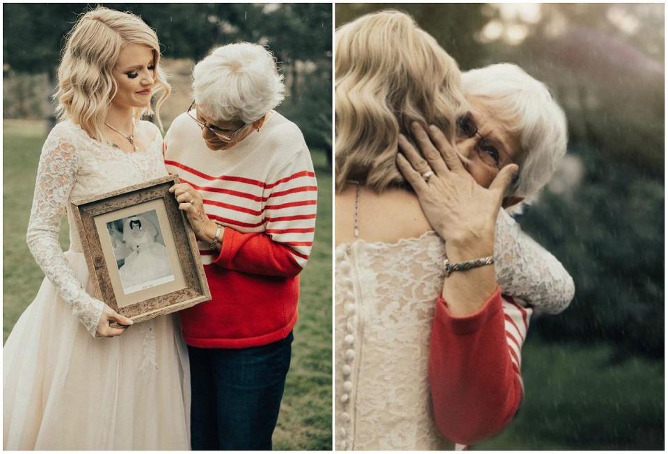 « J’ai décidé de porter la robe de mariée de ma grand-mère ». (Photos : Supplied/Kortney Peterson)