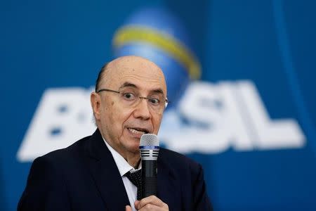 Brazil's Finance Minister Henrique Meireles speaks during a meeting of the Council for Economic and Social Development (CDES) at the Planalto Palace in Brasilia, Brazil, November 21, 2016. REUTERS/Ueslei Marcelino