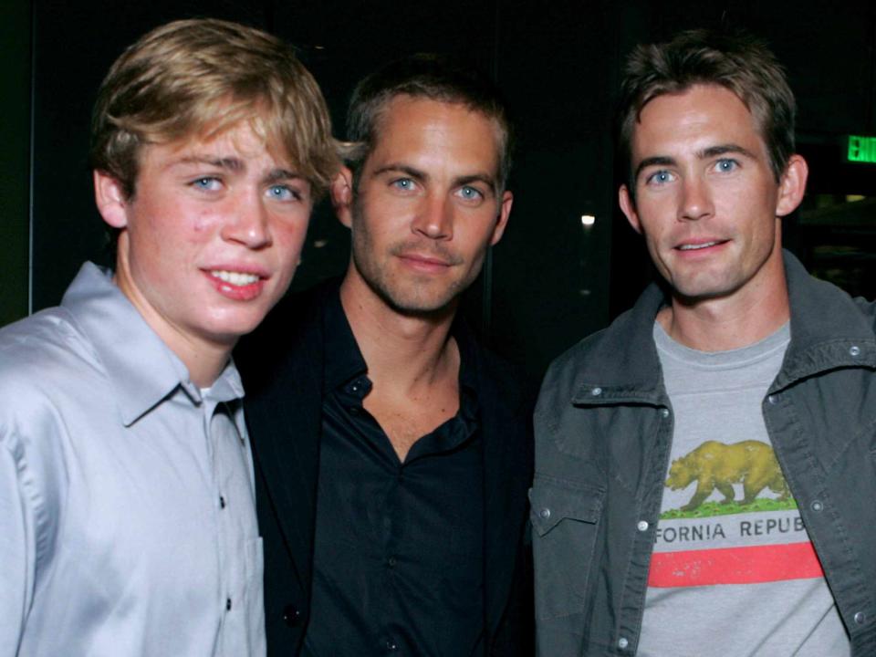 <p>E. Charbonneau/WireImage</p> Cody Walker, Paul Walker and Caleb Walker during the "Into the Blue" premiere