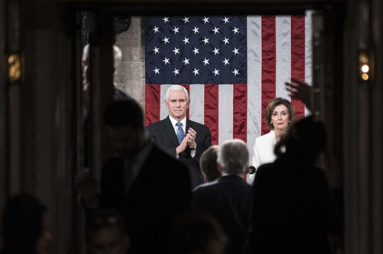 <span class="caption">Vice President Mike Pence says he 'welcomes' objections to Biden's Electoral College win, but House Speaker Nancy Pelosi and other House Democrats reject any such effort.</span> <span class="attribution"><a class="link " href="https://www.gettyimages.com/detail/news-photo/vice-president-mike-pence-and-house-speaker-rep-nancy-news-photo/1198674573?adppopup=true" rel="nofollow noopener" target="_blank" data-ylk="slk:Sarah Silbiger/Getty Images;elm:context_link;itc:0;sec:content-canvas">Sarah Silbiger/Getty Images</a></span>