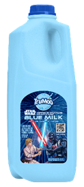 Blue Milk as seen in "Star Wars" is now in stores across the country, including Massachusetts and Rhode Island. It's being made by TruMoo to celebrate May 4, or as it has come to be known - "May the fourth be with you."