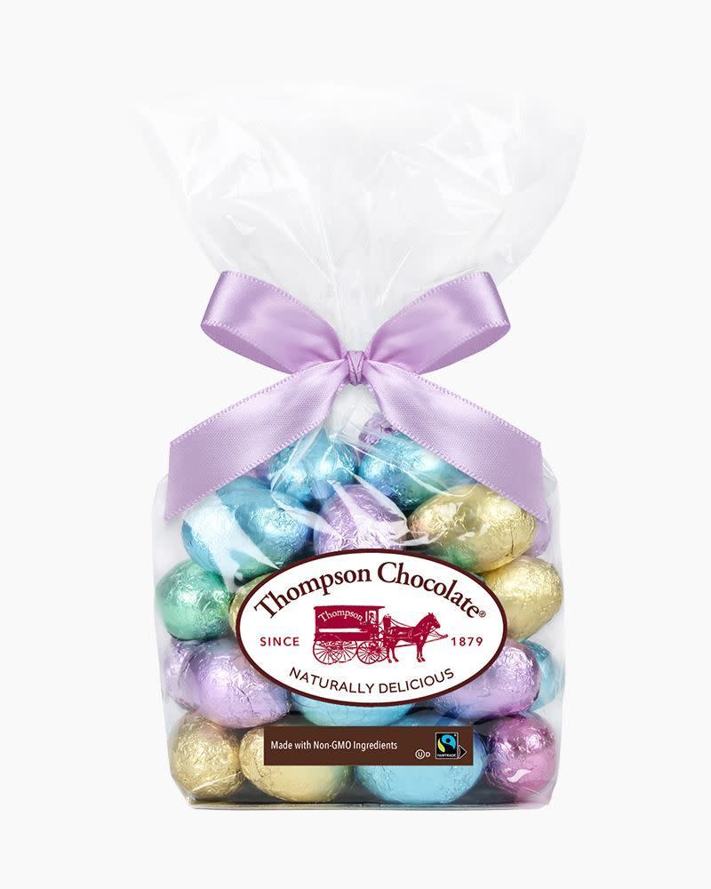 <p>thepapersource.com</p><p><strong>$8.99</strong></p><p><a href="https://thompsonchocolate.com/collections/easter-chocolates/products/milk-chocolate-easter-eggs-1" rel="nofollow noopener" target="_blank" data-ylk="slk:Shop Now;elm:context_link;itc:0;sec:content-canvas" class="link ">Shop Now</a></p><p>This Connecticut chocolate maker has been in business for more than 100 years. Like all its chocolates, these solid mini eggs are made using only natural ingredients. </p>