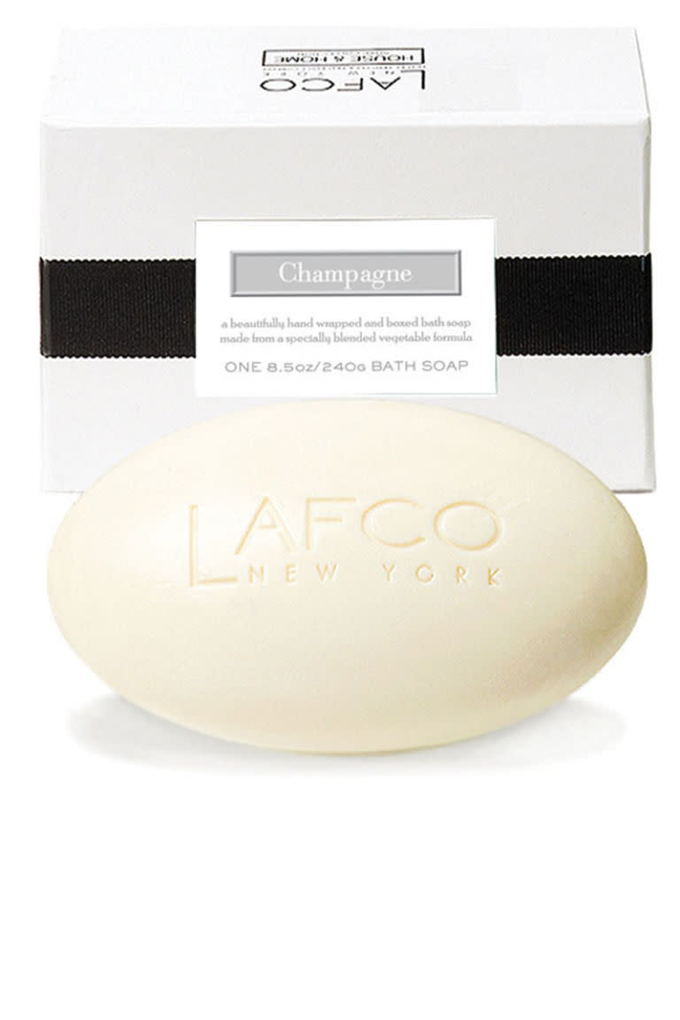 <p>This ultra-chic, oil-packed bar soap is almost too delicious to use. If you feel that way too, you can always pop it in a dresser drawer to let the ginger-and-fruity scent mingle with your clothing.</p><p><strong>LAFCO New York</strong> Bath Soap Champagne, $17, <a rel="nofollow noopener" href="http://www.lafco.com/bath-soaps/champagne-bath-soap" target="_blank" data-ylk="slk:lafco.com;elm:context_link;itc:0;sec:content-canvas" class="link ">lafco.com</a></p>