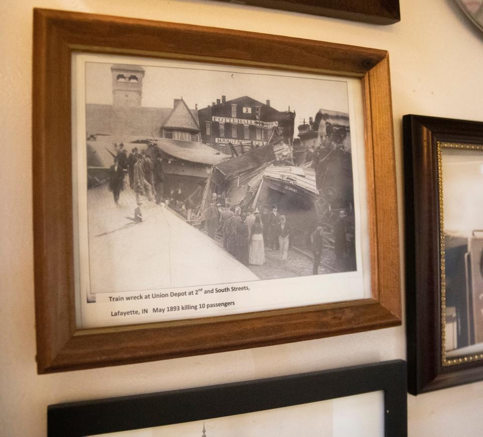 Historical photos of area hang on the walls of the Sunrise Diner, Wednesday, July 27, 2022,  in Lafayette, Ind. 