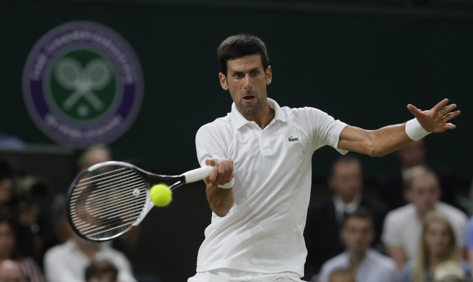 Novak Djokovic is into a Grand Slam final for the first time since 2016. (AP Photo/Kirsty Wigglesworth)