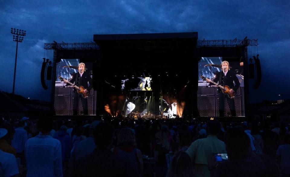 Paul McCartney performs at Truist Field at Wake Forest during his Got Back tour in Winston-Salem, N.C., on Saturday, May 21, 2022.