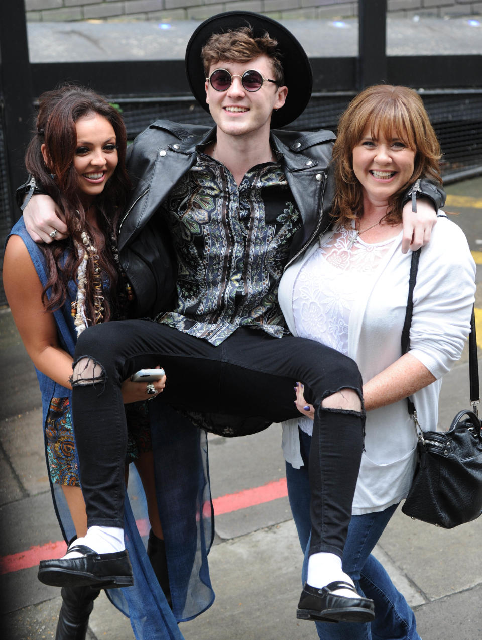 Coleen Nolan with Jake Roche and Jesy Nelson in 2015 (WENN)