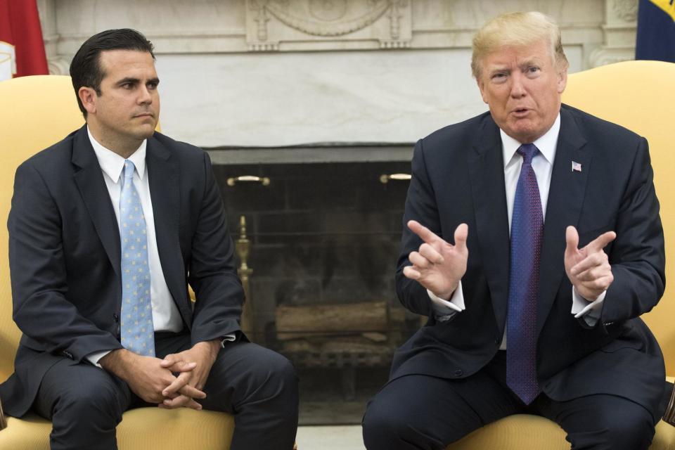 Trump met with governor Ricardo Rossello of Puerto Rico on Thursday to discuss America's relief effort: EPA