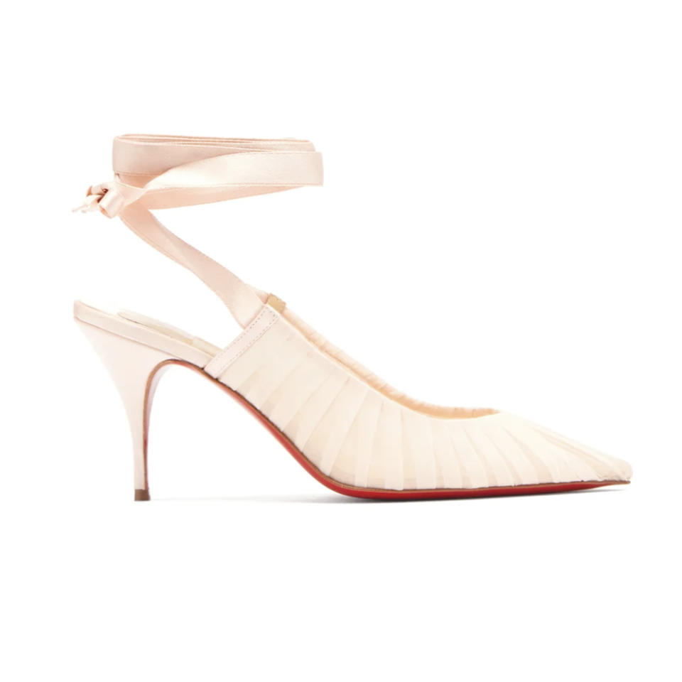 Christian Louboutin Goya Ruban 80 Pleated Tulle Pumps