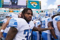 Detroit Lions running back D'Andre Swift (32) during a NFL football game against the Jacksonville Jaguars on Sunday, Oct. 18, 2020 in Jacksonville, FL. The Lions defeated the Jaguars 34-16 (Detroit Lions via AP).