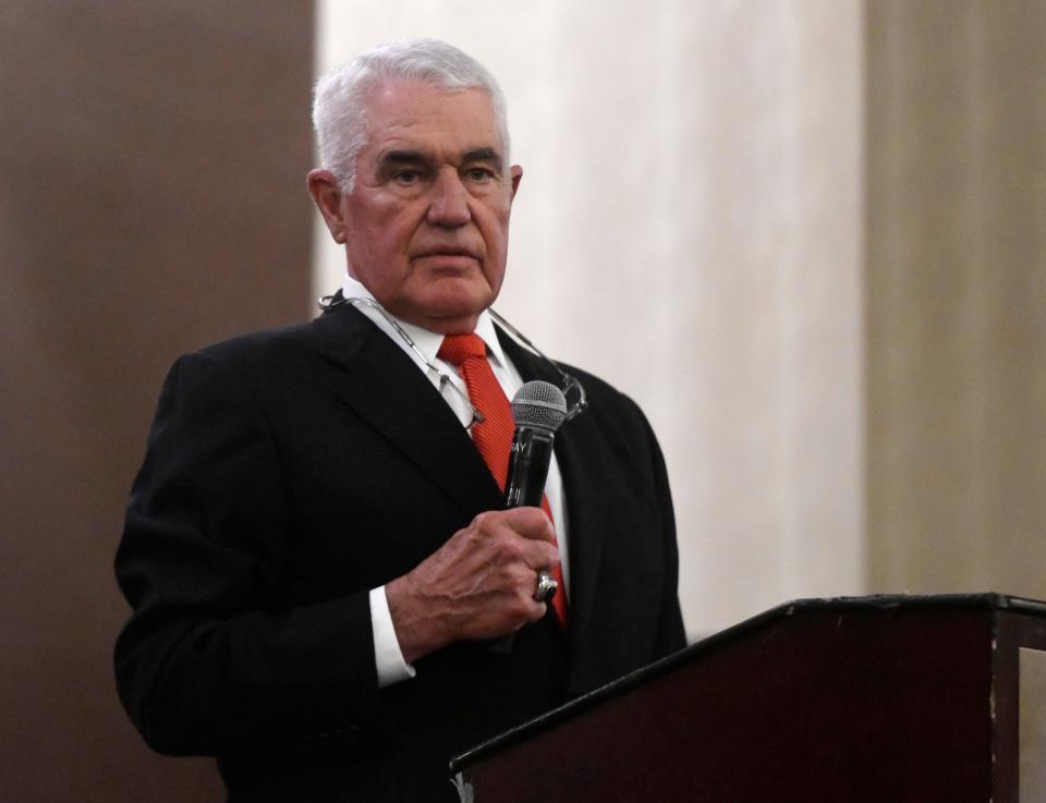 Former Texas Tech baseball player and longtime businessman John Owens received the Distinguished West Texan Award during the scholar-athlete awards banquet hosted by the Texas Tech chapter of the National Football Foundation.