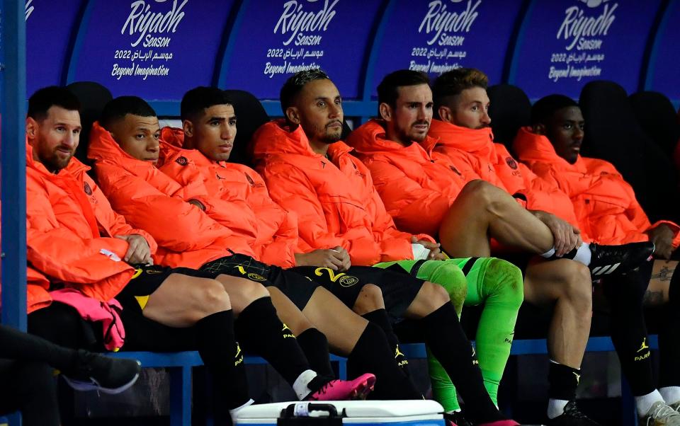 Keylor Navas sits on the PSG bench - Getty Images/Aurelien Meunier