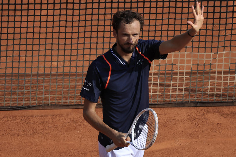 Daniil Medvedev, pictured here after beating Lorenzo Sonego at the Monte Carlo Masters.