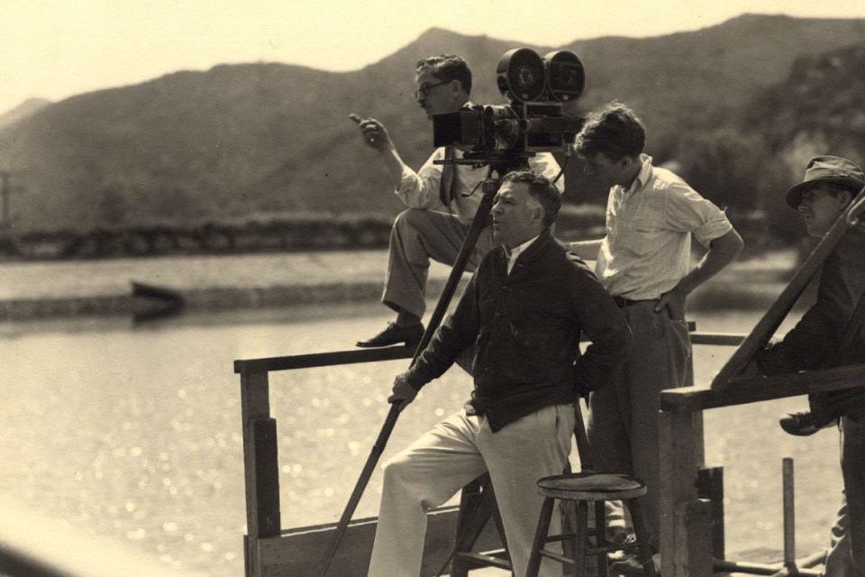 Clarence Brown on the set of “A Woman of Affairs,” starring Greta Garbo, in 1928.