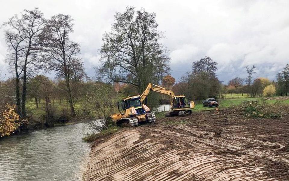 The river bank being cleared