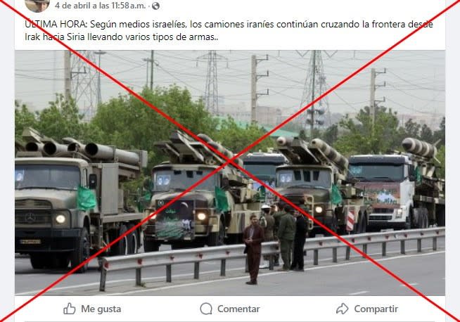 <span>Captura de pantalla de una publicación en Facebook, hecha el 16 de abril de 2024</span>