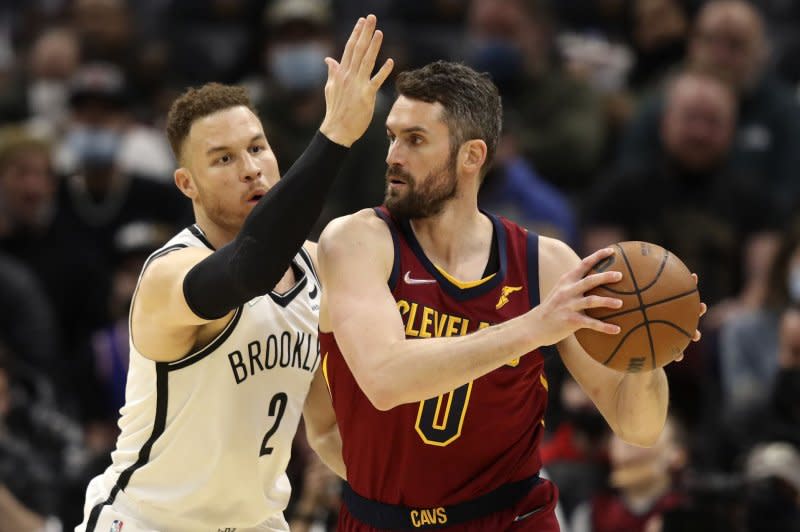 Longtime NBA forward Blake Griffin (L) spent time with the Brooklyn Nets in 2020-21 and 2021-22. File Photo by Aaron Josefczyk/UPI