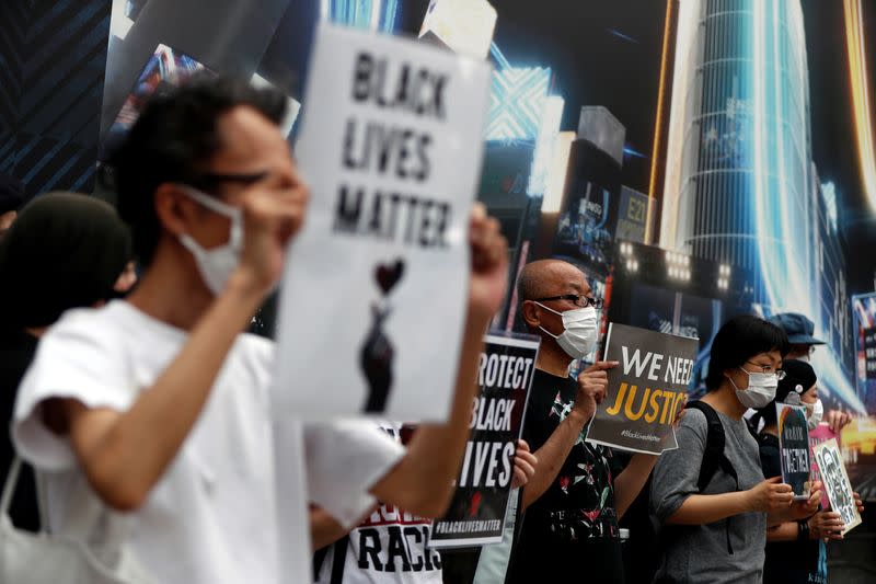 Protest following the death of George Floyd who died in police custody in Minneapolis, in Tokyo