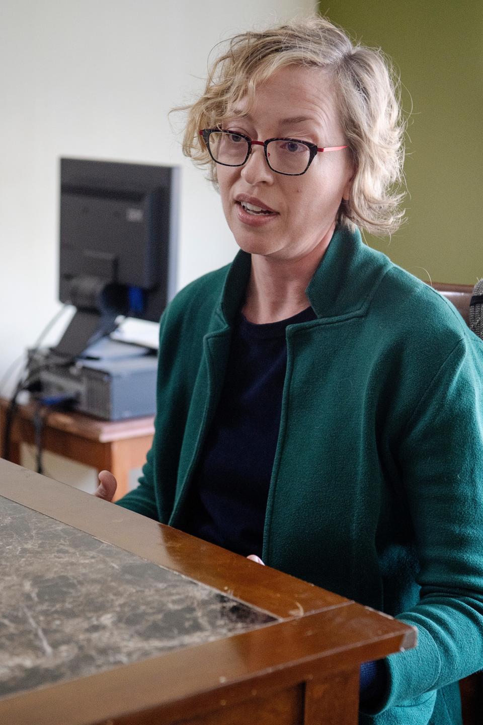 Nikki Reid, director of community and economic development discusses the closure of the emergency shelter at the Ramada Inn in East Asheville March 30, 2022.