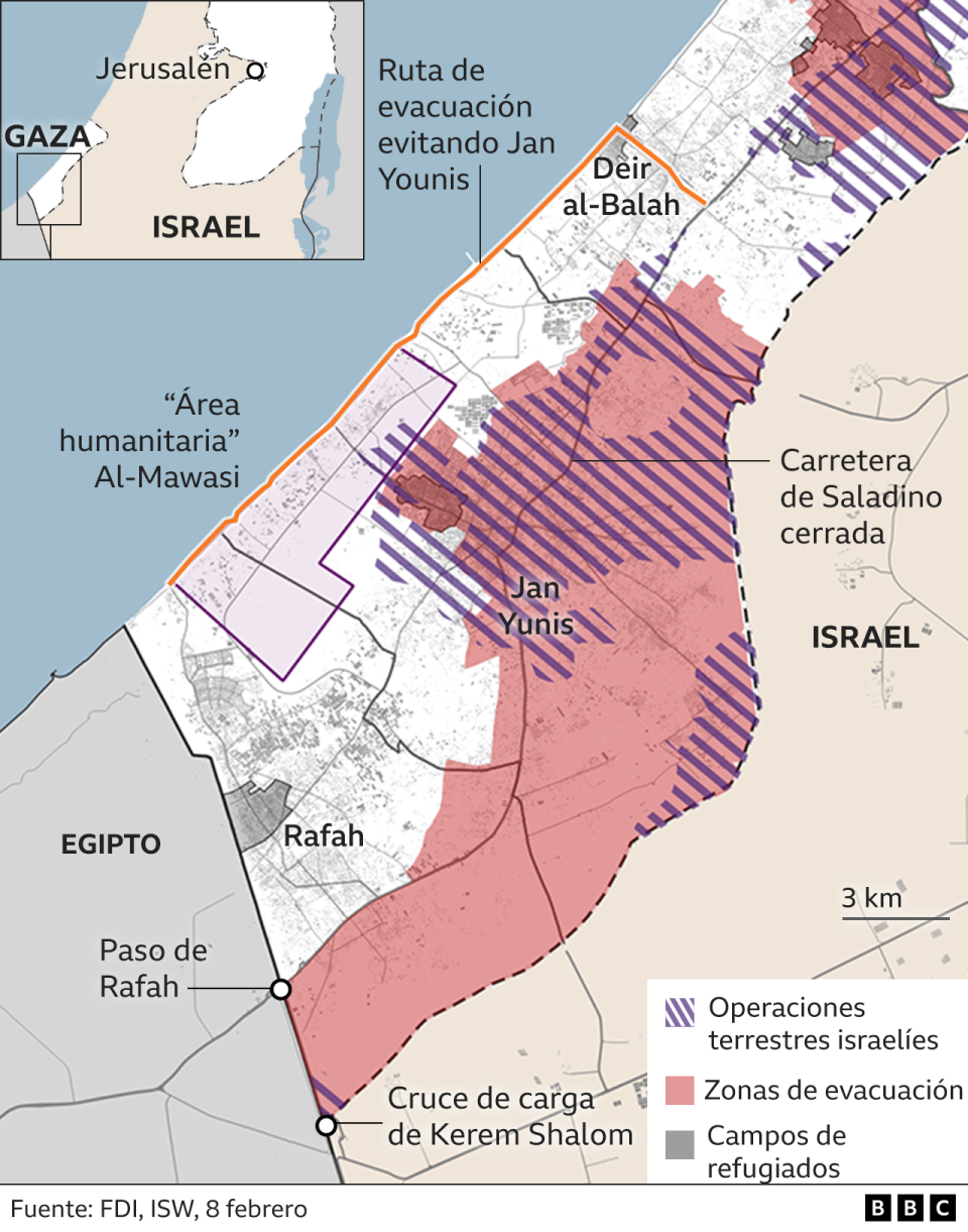 Mapa de Gaza