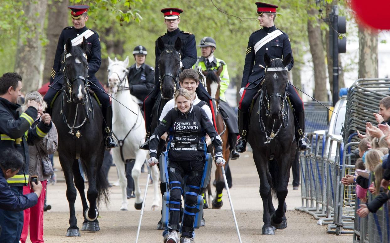 Claire Lomas completed the London Marathon in 17 days in 2012 using a robotic suit