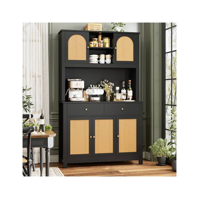 Finetones Rattan Kitchen Pantry Cabinet