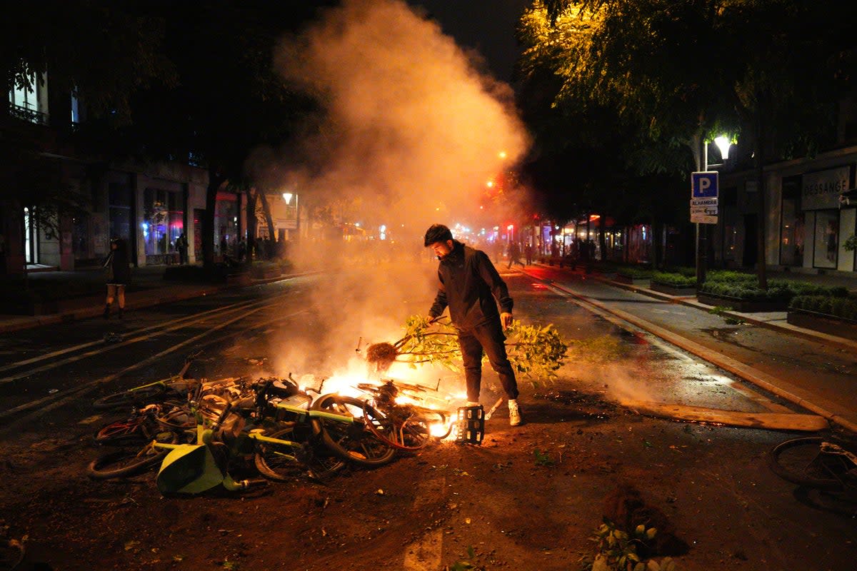 Protests erupted in France after the country’s left-wing alliance blocked the far-right from taking power  (Getty Images)