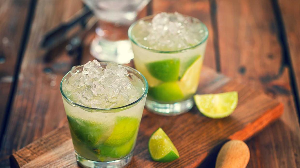 A caipirinha, made with a sugarcane liquor called cachaca