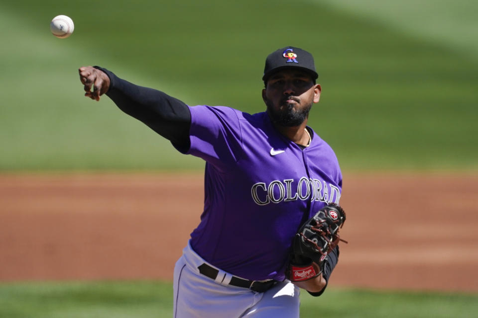 Colorado Rockies starting pitcher German Marquez (48) 