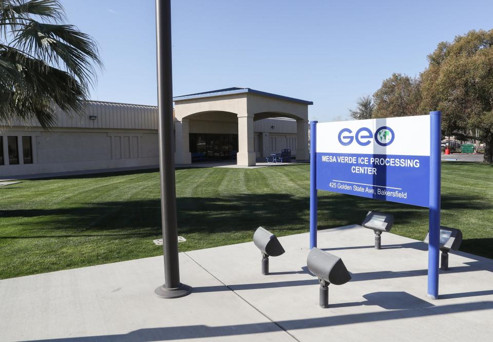 The GEO Mesa Verde ICE Processing Center in Bakersfield, California on February 12, 2020.