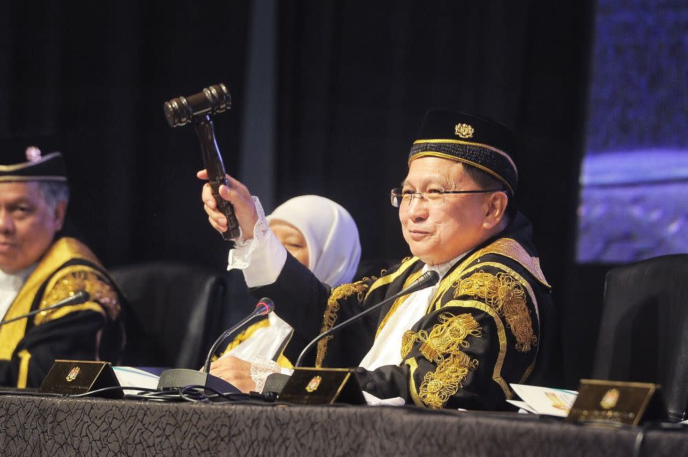 Tan Sri Richard Malanjum, who retired as chief justice in April, is seen here during the Opening of the Legal Year 2019 in Putrajaya January 11, 2019. — Picture by Shafwan Zaidon