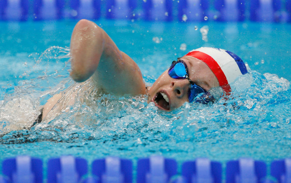 XXXX competes in the XXXXX Swimming event at the National Aquatics Centre during day six of the 2008 Paralympic Games on September 12, 2008 in Beijing, China.
