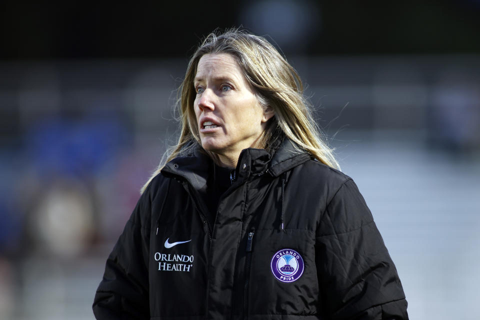 Orlando Pride coach Amanda Cromwell is now at the center of the NWSL's league-wide investigation.  (Nell Redmond - USA TODAY Sports)