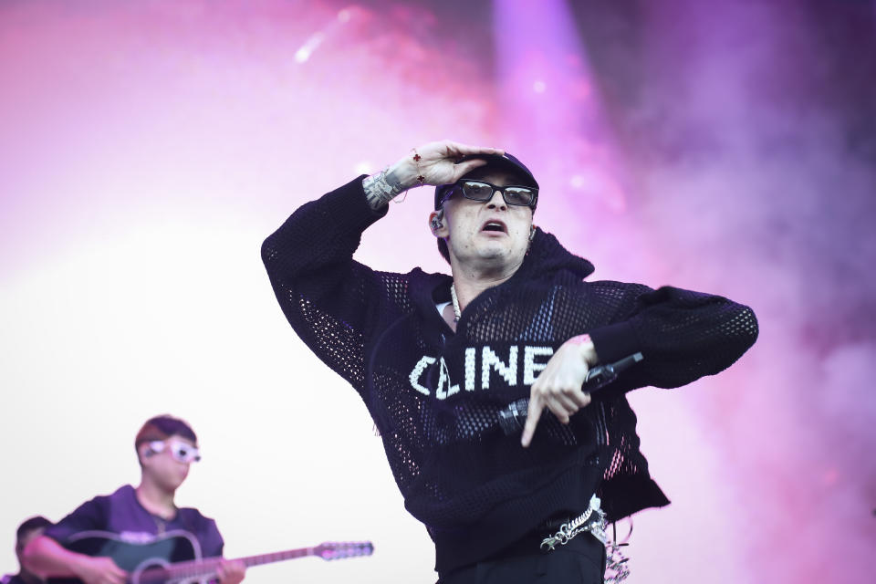 Peso Pluma performs during the Governors Ball Music Festival on Sunday, June 9, 2024, at Flushing Meadows Corona Park in the Queens borough of New York. (Photo by Andy Kropa/Invision/AP)