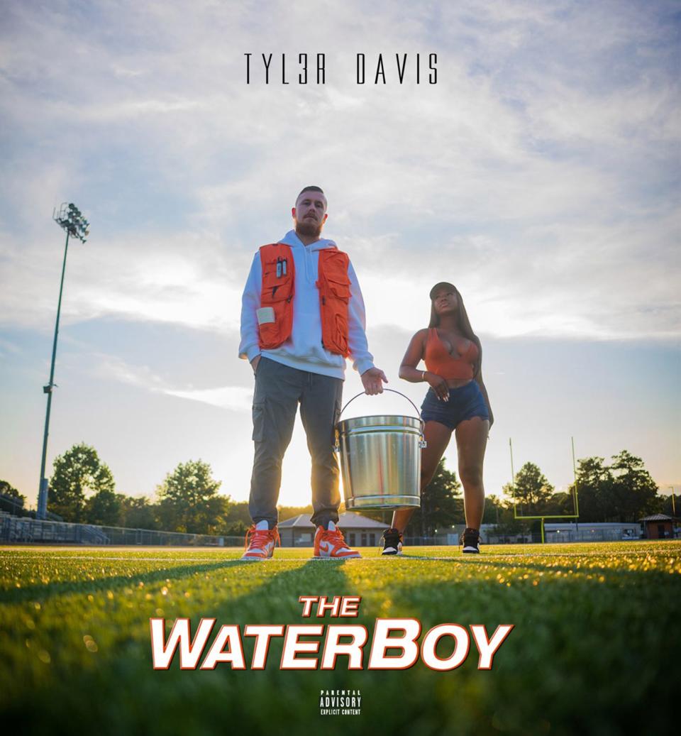 Winder-based hip-hop artist Tyl3r Davis appears as Adam Sandler movie character Bobby Boucher on the cover of Davis' 2021 song "The Waterboy."