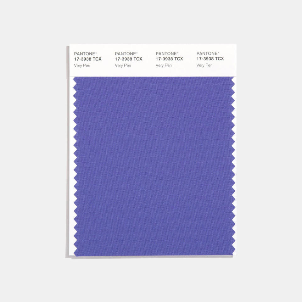 A periwinkle cotton swatch on a white background (Courtesy of Pantone)