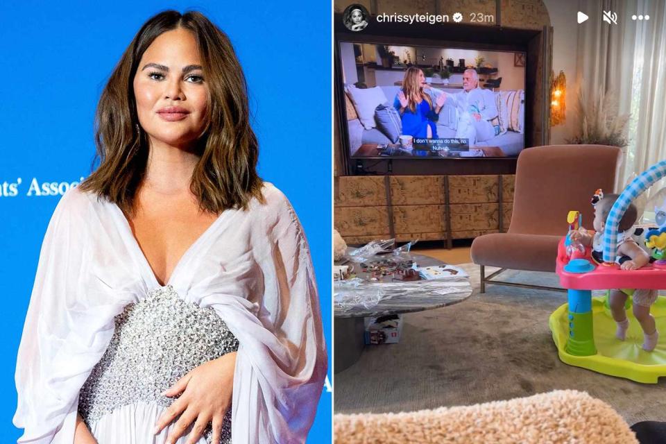 <p>STEFANI REYNOLDS/AFP via Getty, Chrissy Teigen/Instagram</p>