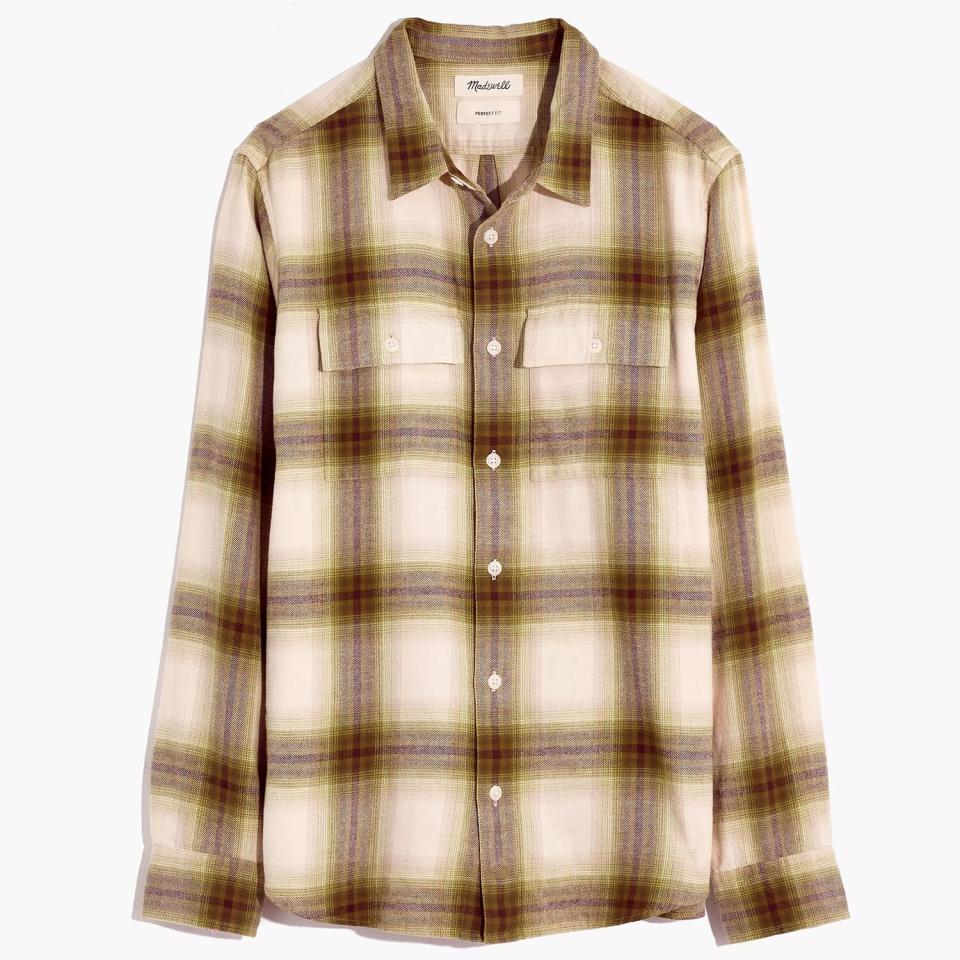 Plaid Shirt Jacket Loose Button Down Shacket Coat