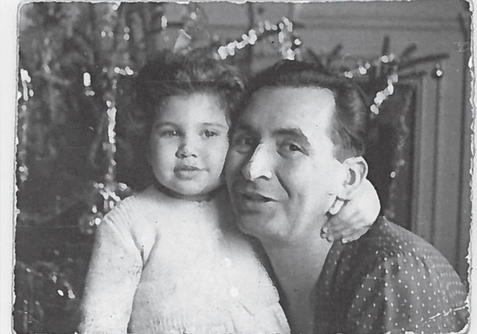 Anne Sinclair avec son père en 1951